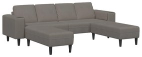 vidaXL Sofá Cinzento-claro 250 x 188 x 76 cm Tecido de Veludo Cotele