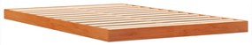 Estrutura de cama 140x200 cm madeira pinho maciça castanho cera