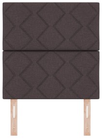 Cabeceira vidaXL Design de Blocos de Diamante Castanho 80 cm Tecido, C