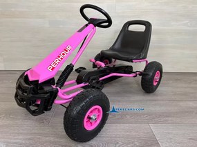 Kart a pedais para crianças PERHOUR Rosa