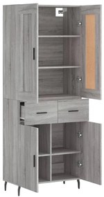 Armário alto 69,5x34x180 cm derivados de madeira sonoma cinza