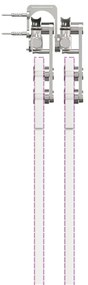 Kit ferragens p/ porta deslizante 366cm aço inoxidável prateado