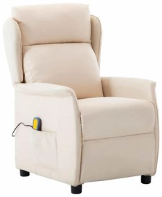 vidaXL Cadeira de massagem Creme 93.5 x 67.5 x 101.5 cm tecido