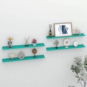 vidaXL Prateleiras de parede 4 pcs 80x9x3 cm azul