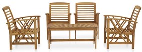 5 pcs conjunto lounge de jardim madeira de acácia maciça