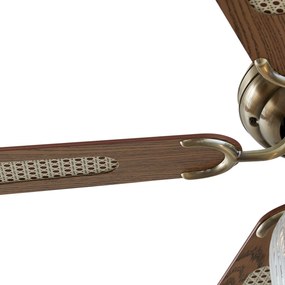 Ventilador de teto latão com madeira 107,5cm com interruptor de tração - Mistral Karel Industrial