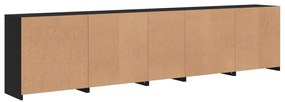 Aparador com luzes LED 283x37x67 cm preto