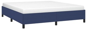 Estrutura de cama sem colchão 160x200 cm tecido azul