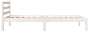Estrutura de cama solteiro 90x190 cm pinho maciço branco