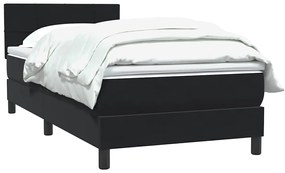 Cama box spring com colchão 90x210 cm veludo preto