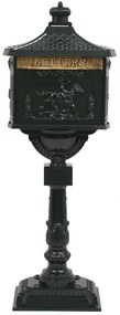 Caixa correio pedestal vintage alumínio inoxidável verde