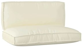 vidaXL Conjunto de Almofadas de Palete 2 Peças Creme Tecido Oxford