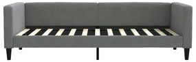 Sofá-cama com colchão 90x200 cm tecido cinzento-escuro