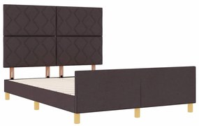 Estrutura de Cama vidaXL Castanho Escuro 140x200 cm em Tecido