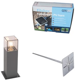 Candeeiro de exterior 30 cm antracite com estaca de terra e manga de cabo - Dinamarca Moderno