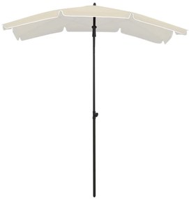 Guarda-sol de jardim com poste 200x130 cm cor areia