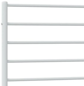 Estrutura de cama com cabeceira e pés 100x190 cm metal branco