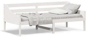 Sofá-cama 80x200 cm madeira de pinho maciça branco