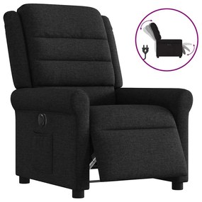 vidaXL Poltrona elétrica reclinável tecido preto