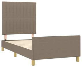 Estrutura cama sem colchão 100x200 cm tecido cinza-acastanhado