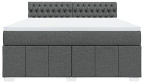 Cama com molas/colchão 180x200 cm tecido cinzento-escuro
