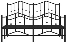 Estrutura de cama com cabeceira e pés 140x190 cm metal preto