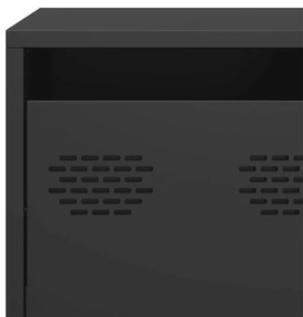 Móvel de TV 135x39x43,5 cm aço laminado a frio preto
