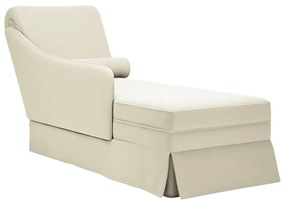 Chaise lounge c/ reforço/apoio de braços direito veludo creme