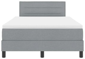 Cama Box com Colchão &amp; Luz LED Cinza 120x190 cm Tecido