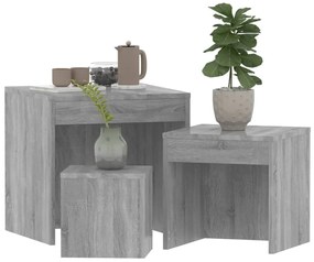 Mesas de encastrar 3 pcs derivados de madeira cinzento sonoma