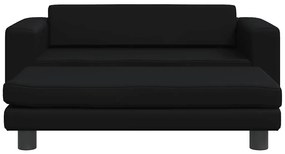 Cama para cães com extensão 100x50x30 cm couro artificial preto