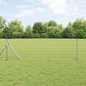 Cerca Euro com 7 Postes 0,6x10 m Aço Galvanizado