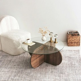 Mesa de Café Bubble - Nogueira - 75x35x75 cm