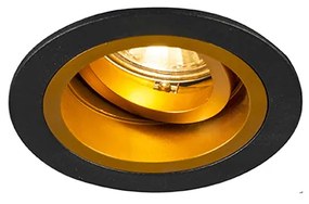 LED Foco embutido inteligente preto com dourado inclinável Incl. Wifi GU10 - Chuck Moderno