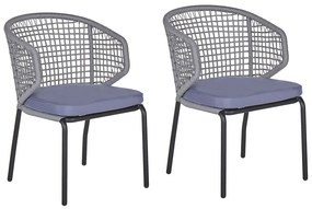 Conjunto de 2 cadeiras de jardim em cinzento PALMI Beliani