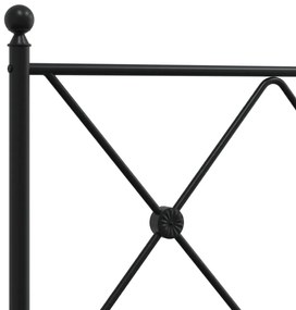 Estrutura de cama com cabeceira e pés 100x200 cm metal preto