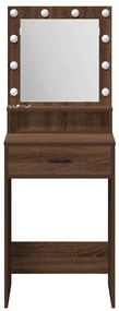 Mesa de Maquilhagem vidaXL com Luzes LED em Castanho Carvalho 50x41x13