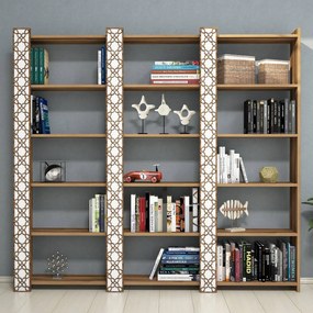 **** Estante City – Nogueira e Branco – 184,6 cm x 170 cm x 24,2 cm

*