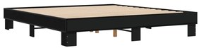 Estrutura de cama 160x200 cm derivados de madeira/metal preto