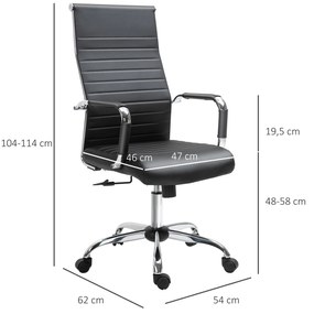 Vinsetto Cadeira de Escritório Ergonômica Giratoria 360° Inclinável co