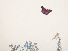 Almofada decorativa creme e cinzenta com padrão borboleta 45 x 45 cm MUSA Beliani