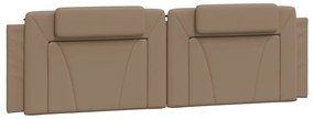 Estrutura cama c/ luzes LED 180x200 cm couro artif. cappuccino
