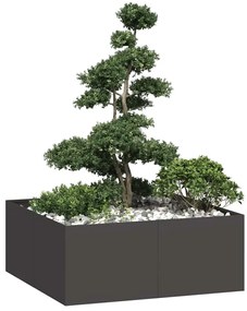 vidaXL Vaso floreira 100x100x40 cm aço preto