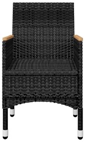 11 pcs conjunto de jantar para jardim preto