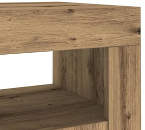 Aparador com LED 80x35x75 cm deriv. madeira carvalho artisiano