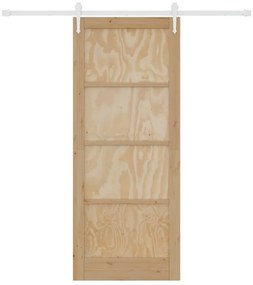 Porta Deslizante vidaXL com Conjunto de Hardware 86x211 cm Madeira Sól
