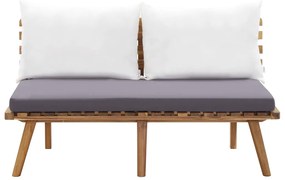 4 pcs conj. lounge jardim c/ almofadões madeira acácia maciça
