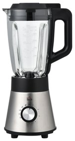 Liquidificadora de 1000W Jarro de Cristal de 1,5L com 4 Programas 5 Velocidades Ajustáveis Lâmina de 6 Folhas Aço Inoxidável e Garrafa Portátil 22,4x19x43cm Preto