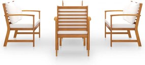 5 pcs conjunto lounge de jardim c/ almofadões acácia maciça
