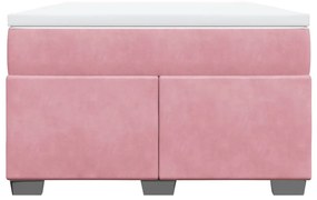 Cama boxspring com colchão 120x200 cm veludo rosa